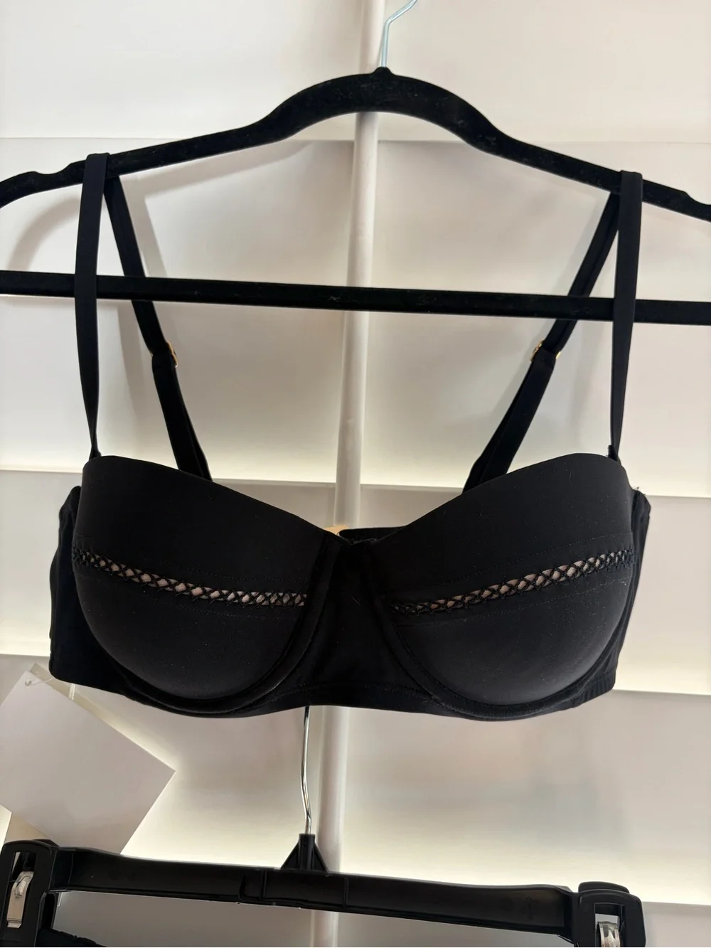 TORY BURCH NWT Black Lattice Underwire Bikini Top High Waist Bottoms Set S